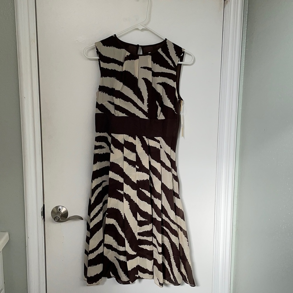 Michael Kors zebra pleated striped dress. Size 2.